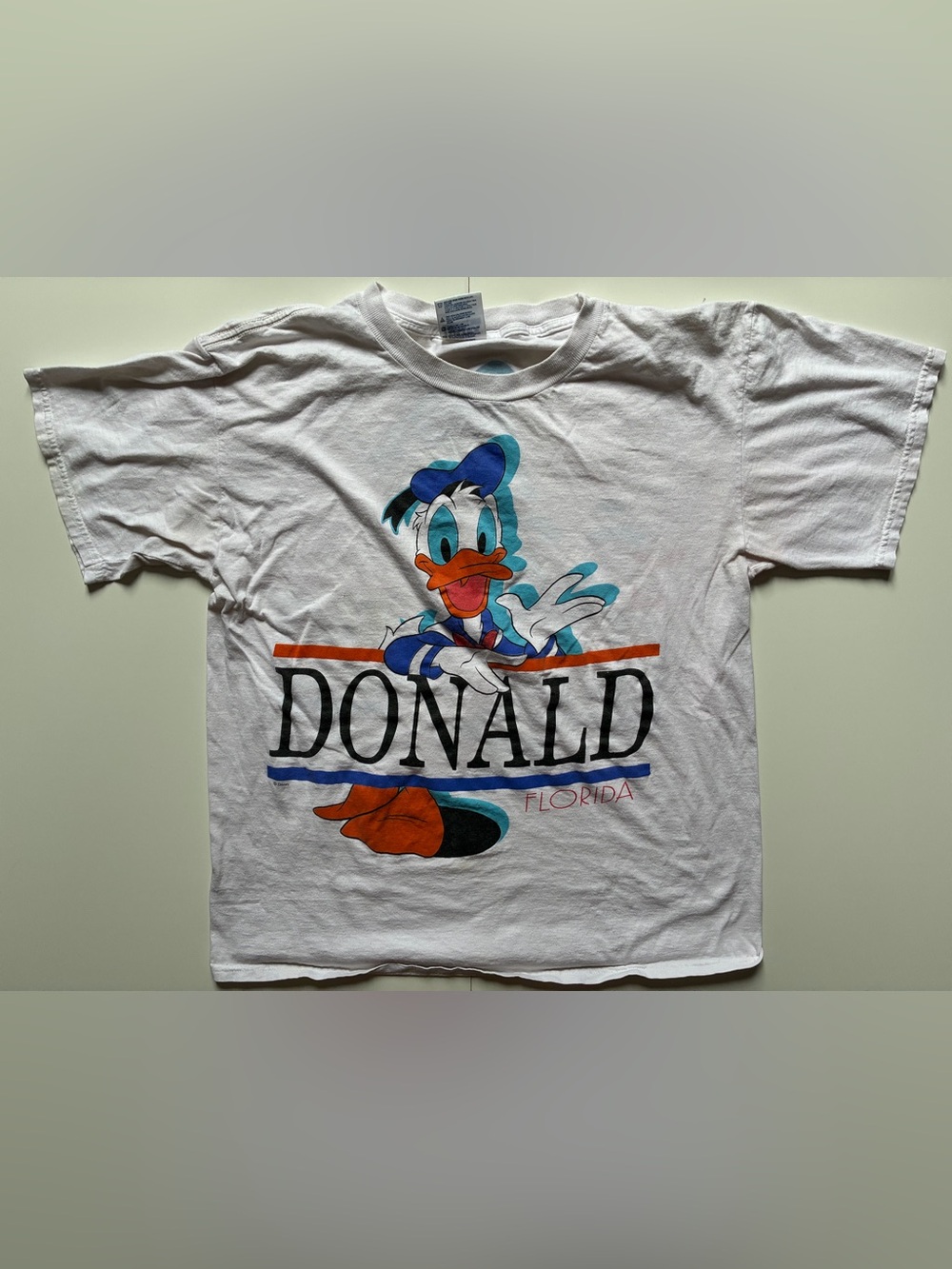 Vintage 90s Donald Duck Disney Florida Double Sided T-shirt Big Logo Size L
